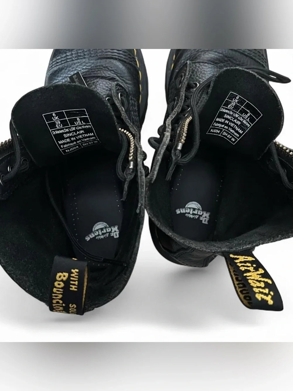 Dr. Martens Sinclair Leather Platform Lace-Up Boots with Zipper Pull